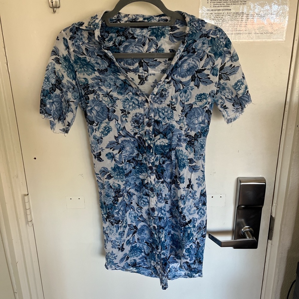Floral shirt dress
